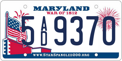 MD license plate 5AD9370