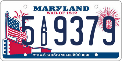 MD license plate 5AD9379