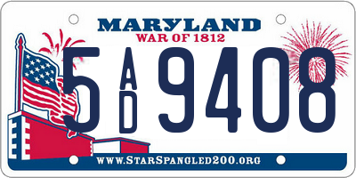 MD license plate 5AD9408