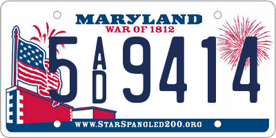 MD license plate 5AD9414