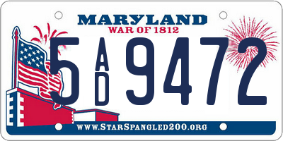 MD license plate 5AD9472