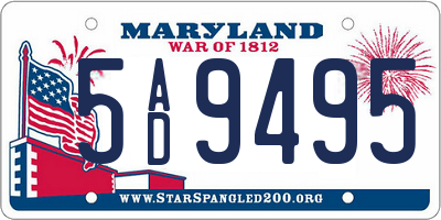 MD license plate 5AD9495