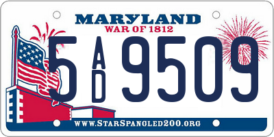 MD license plate 5AD9509