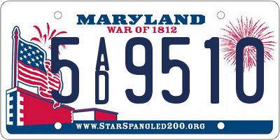 MD license plate 5AD9510