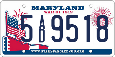 MD license plate 5AD9518
