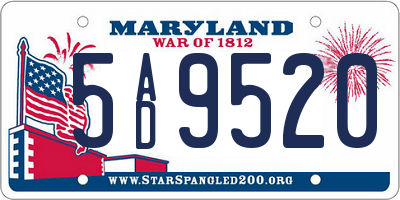 MD license plate 5AD9520