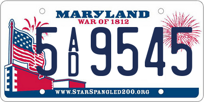 MD license plate 5AD9545