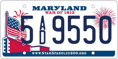 MD license plate 5AD9550