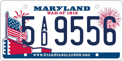MD license plate 5AD9556