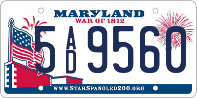 MD license plate 5AD9560