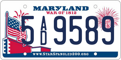 MD license plate 5AD9589