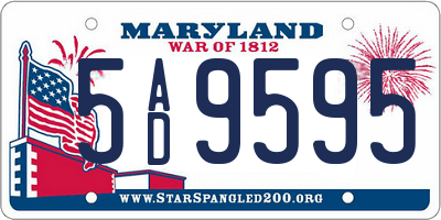 MD license plate 5AD9595