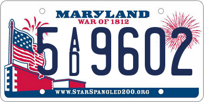MD license plate 5AD9602