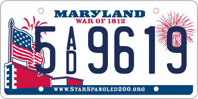 MD license plate 5AD9619