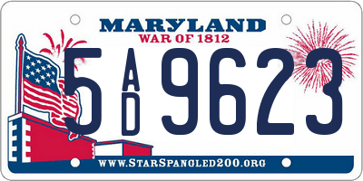MD license plate 5AD9623