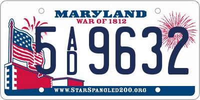 MD license plate 5AD9632