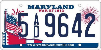 MD license plate 5AD9642