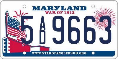 MD license plate 5AD9663
