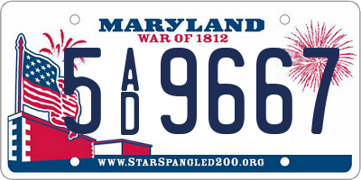 MD license plate 5AD9667