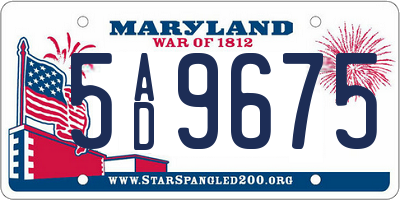 MD license plate 5AD9675