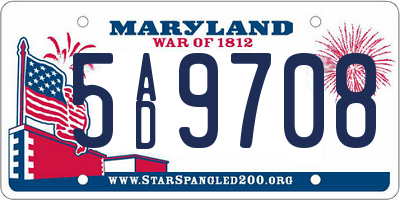 MD license plate 5AD9708