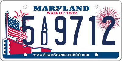 MD license plate 5AD9712