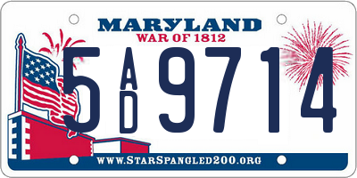 MD license plate 5AD9714