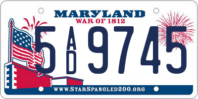 MD license plate 5AD9745