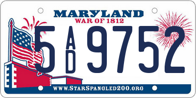 MD license plate 5AD9752