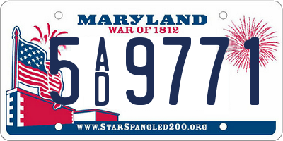 MD license plate 5AD9771