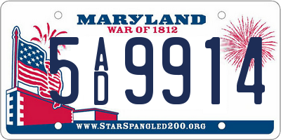 MD license plate 5AD9914