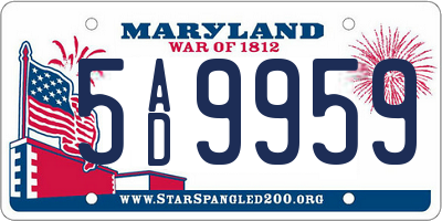 MD license plate 5AD9959