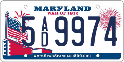 MD license plate 5AD9974
