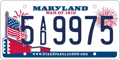 MD license plate 5AD9975
