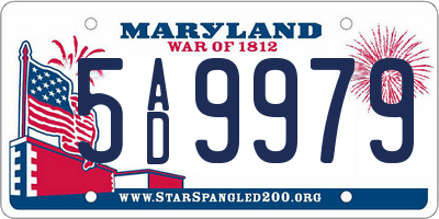 MD license plate 5AD9979