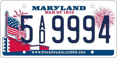 MD license plate 5AD9994