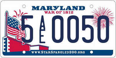 MD license plate 5AE0050