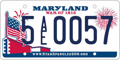 MD license plate 5AE0057