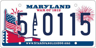 MD license plate 5AE0115
