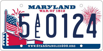 MD license plate 5AE0124