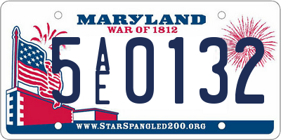 MD license plate 5AE0132