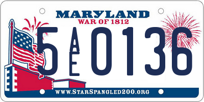 MD license plate 5AE0136