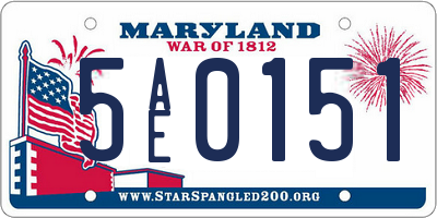 MD license plate 5AE0151
