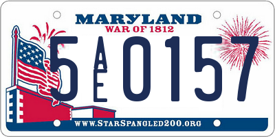 MD license plate 5AE0157