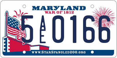 MD license plate 5AE0166