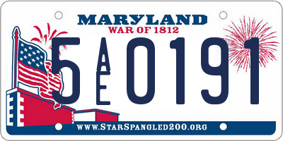 MD license plate 5AE0191