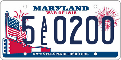 MD license plate 5AE0200