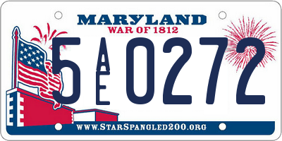 MD license plate 5AE0272