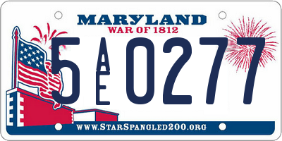 MD license plate 5AE0277