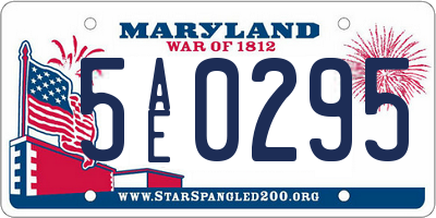 MD license plate 5AE0295